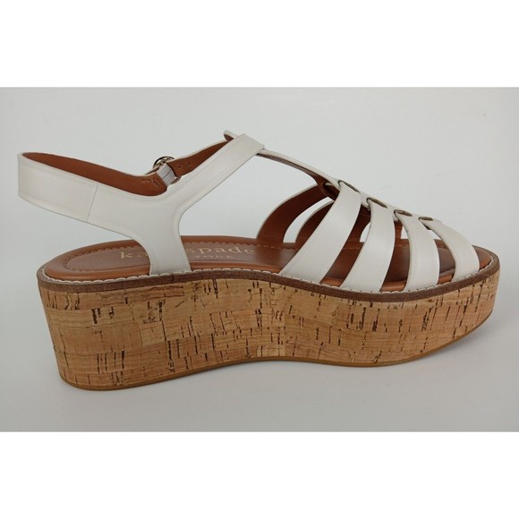 Kate Spade New York Mabel Parchment Leather Ankle Strap Cork Sandals Size 7 B - Picture 7 of 13